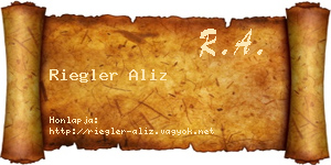 Riegler Aliz névjegykártya