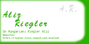 aliz riegler business card